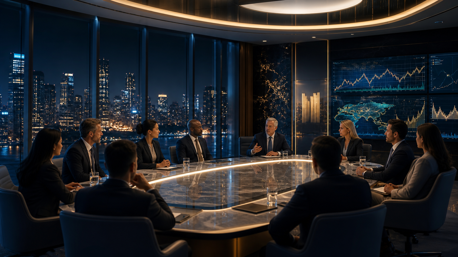 Executive boardroom meeting